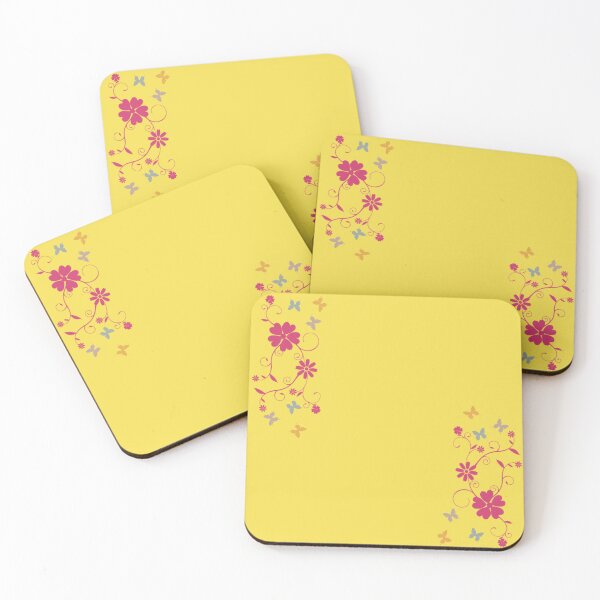 Item preview, Trendy Spring Floral with Butterflies on Yellow designed and sold by TGIYHome.