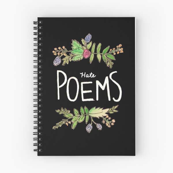 Item preview, Hate Poem Spiral Notebook and Journal, Black Notebook designed and sold by CraftChange.