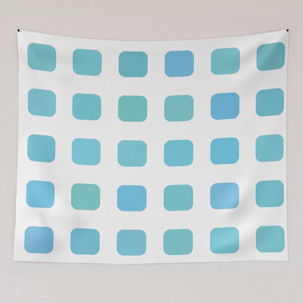 Item preview, blue rounded square geometric pastel pattern designed and sold by frauenbrauen.