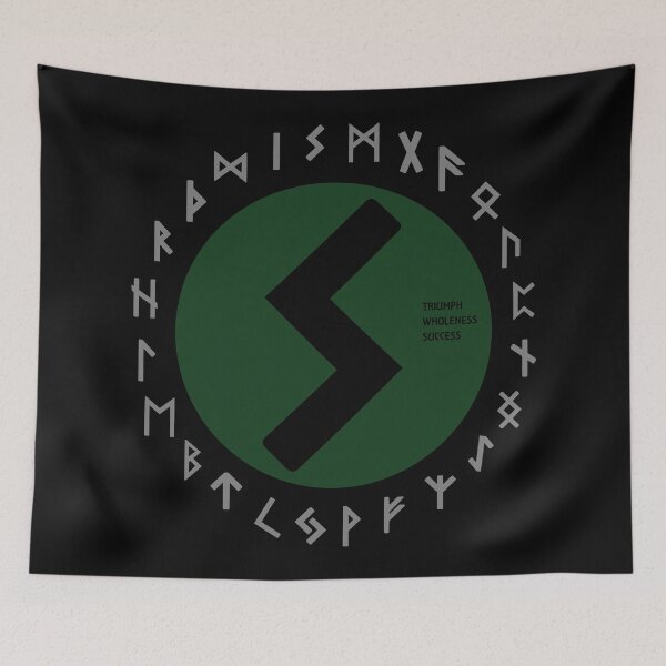 Aperçu de l'œuvre Symbole runique Futhark Sowulo vert créée et vendue par Depic Spirit.
