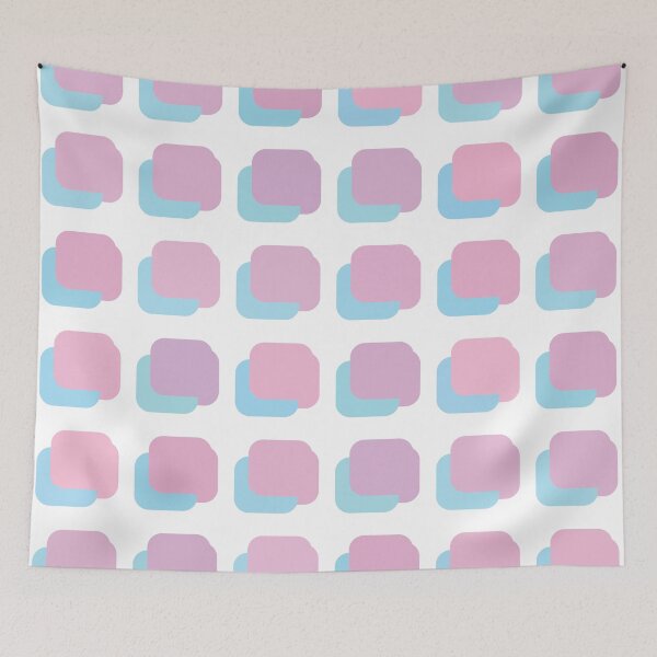 Item preview, purple blue pink rounded square geometric pastel pattern designed and sold by frauenbrauen.