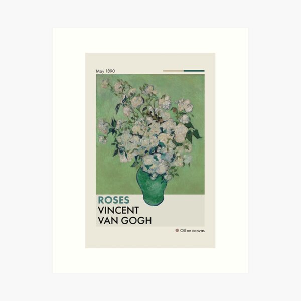Mid-Century Van Gogh Roses Art Print