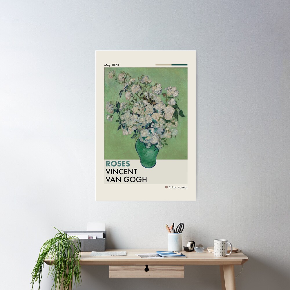 Mid-Century Van Gogh Roses Poster