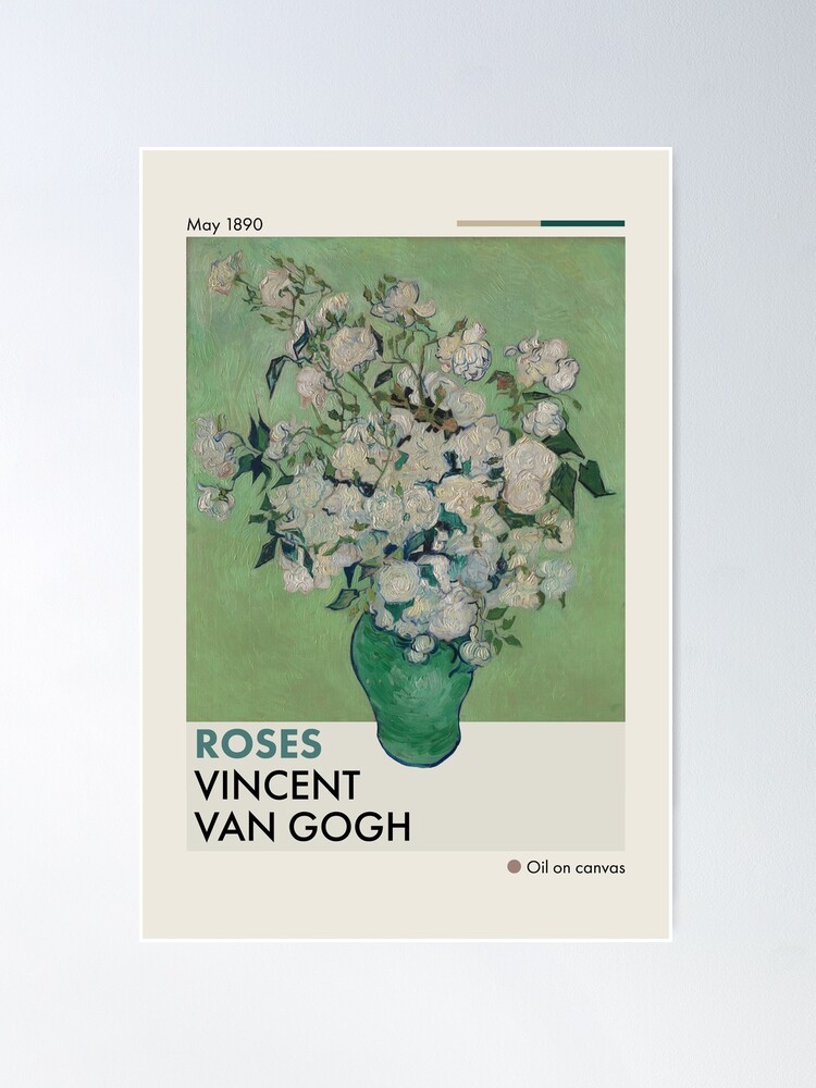 Alternate view of Mid-Century Van Gogh Roses Poster