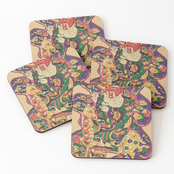 Item preview, Chinese Taoist Deity art red man riding animal designed and sold by zoodele.