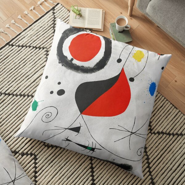 Joan miro surreal painting Floor Pillow