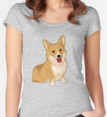 Cute smiling corgi Women's Fitted Scoop T-Shirt