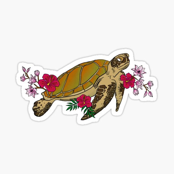 Item preview, Sea turtle in flowers designed and sold by AliJ567.