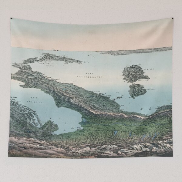 Item preview, 1853 Vintage Panoramic view of Italy and the Mediterranean Sea designed and sold by Gin  Neko.