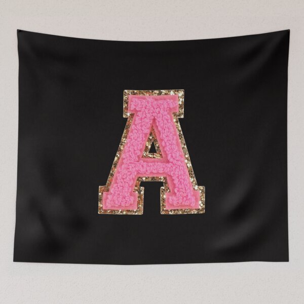 Item preview, A - Bubblegum Glitter Varsity Letter Patches designed and sold by Monograms Ultd.