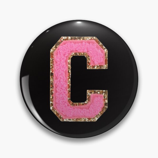 Item preview, C - Bubblegum Glitter Varsity Letter Patches designed and sold by Monograms Ultd.