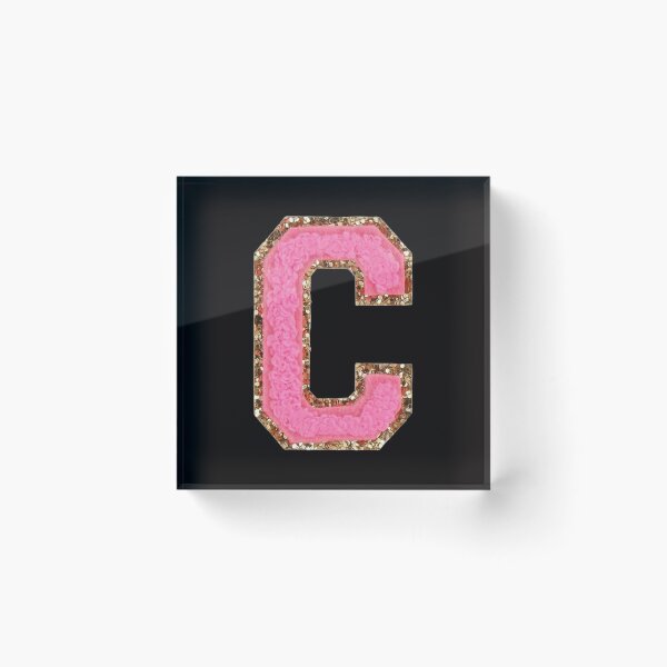 Item preview, C - Bubblegum Glitter Varsity Letter Patches designed and sold by Monograms Ultd.