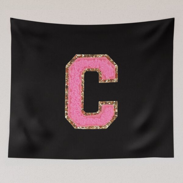 Item preview, C - Bubblegum Glitter Varsity Letter Patches designed and sold by Monograms Ultd.
