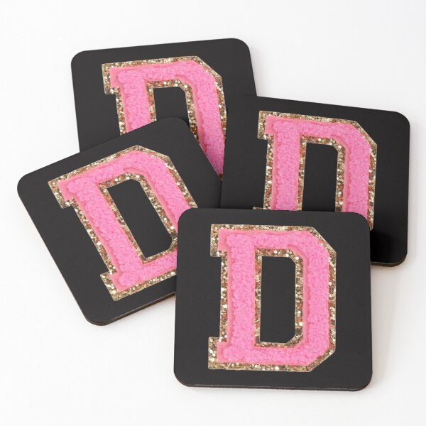 Item preview, D - Bubblegum Glitter Varsity Letter Patches designed and sold by Monograms Ultd.