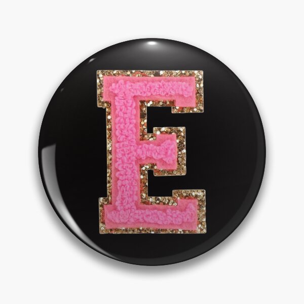 Item preview, E - Bubblegum Glitter Varsity Letter Patches designed and sold by Monograms Ultd.