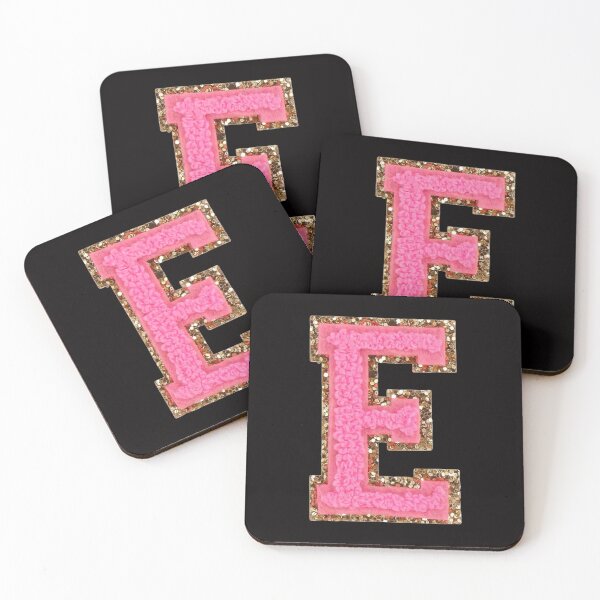 Item preview, E - Bubblegum Glitter Varsity Letter Patches designed and sold by Monograms Ultd.