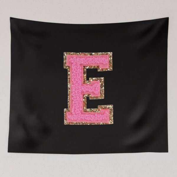 Item preview, E - Bubblegum Glitter Varsity Letter Patches designed and sold by Monograms Ultd.