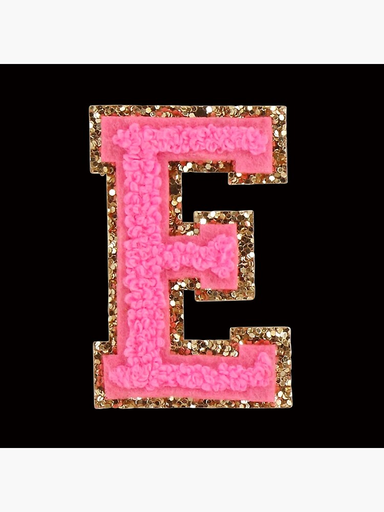E - Bubblegum Glitter Varsity Letter Patches Tote Bag for Sale by