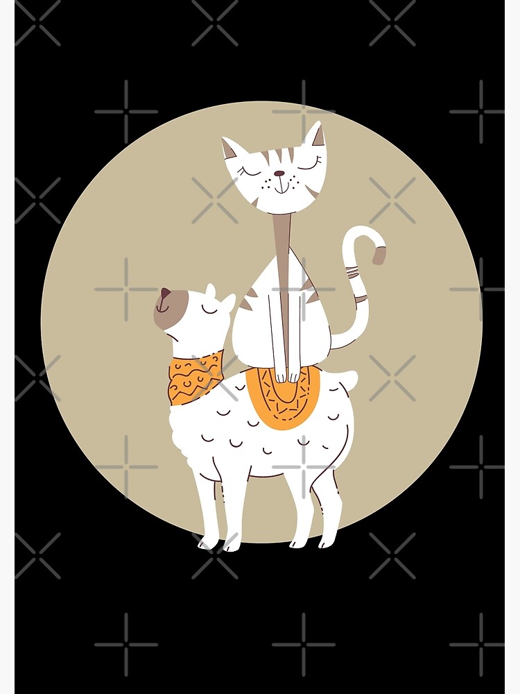 Discover cat ridding llama Premium Matte Vertical Poster