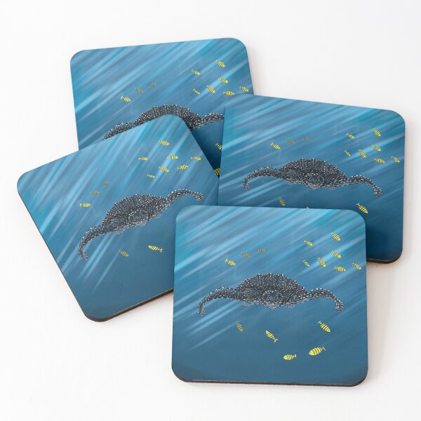 Item preview, Leatherback turtle swimming with fishes designed and sold by Brushes with Nature.