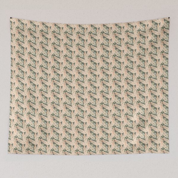 Item preview, Pink flowers and greenery pattern designed and sold by TanyaMakesART.