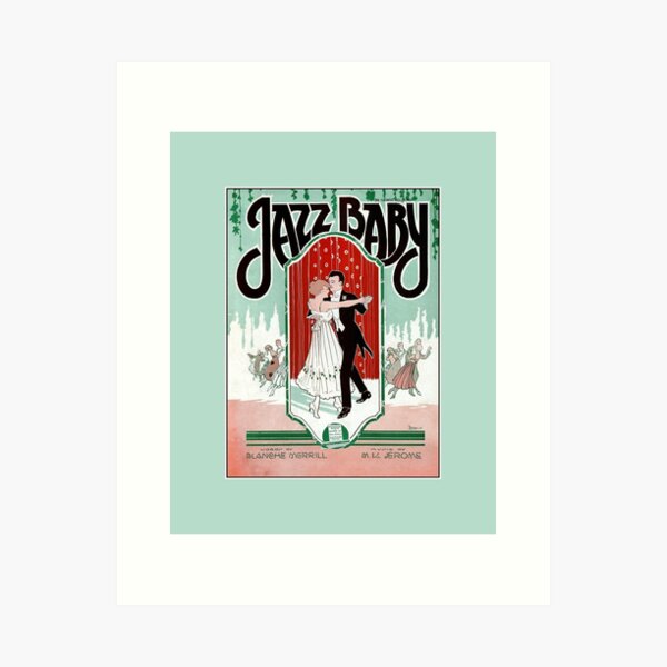 Item preview, Jazz Baby 1920s jazz age vintage sheet music cover designed and sold by aapshop.