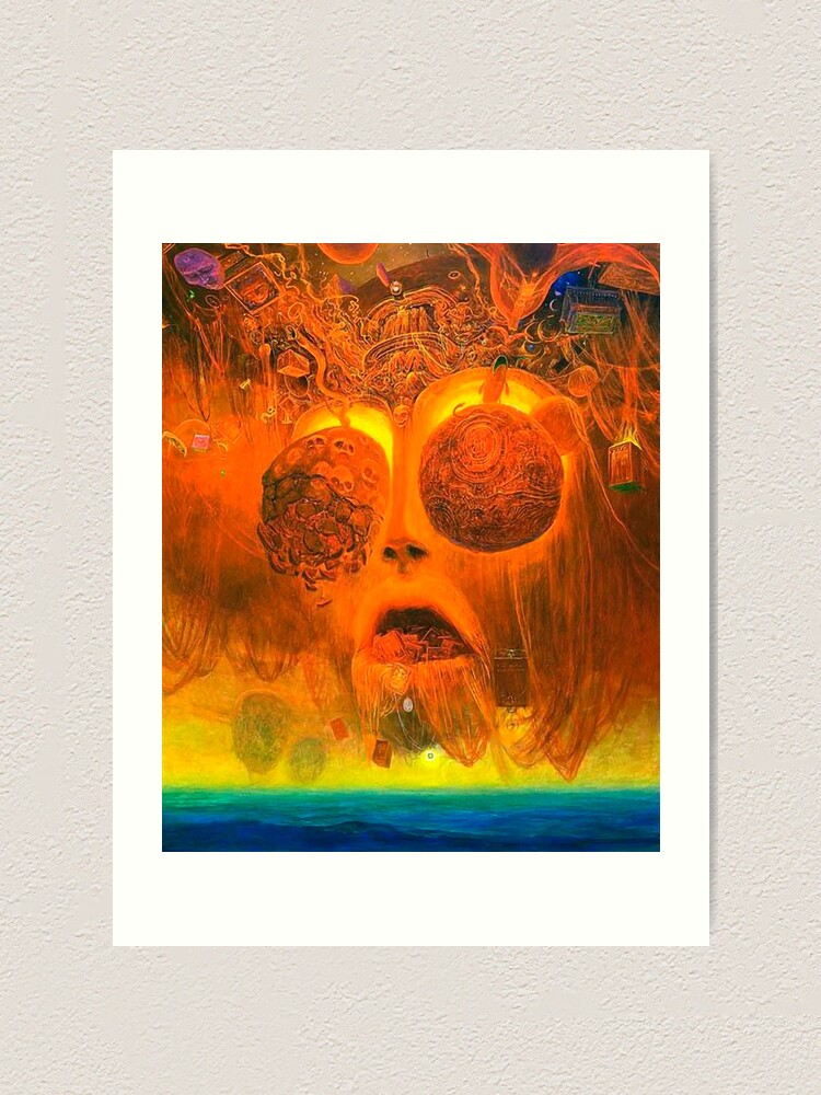 "Untitled (Orange Organism) by Zdzisław Beksiński" Art