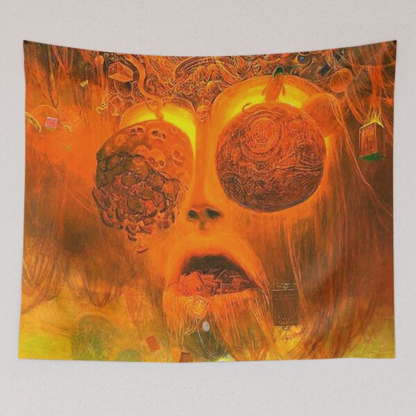 Item preview, Untitled (Orange Organism) by Zdzisław Beksiński designed and sold by IndieArtDream.