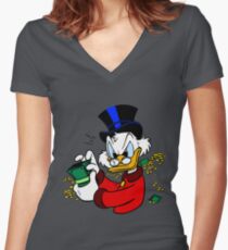 Scrooge McDuck Women's Fitted V-Neck T-Shirt