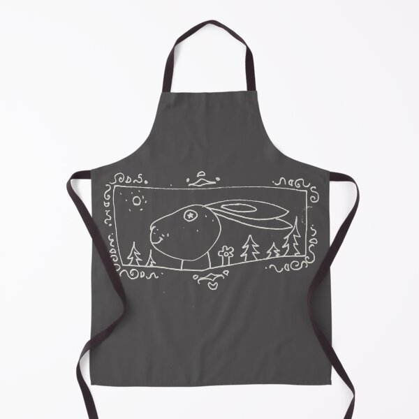 Item preview, happy rabbit says hi naive white line drawing designed and sold by martodesign.
