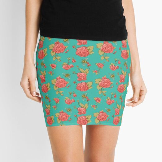 Bees & Roses Mini Skirt