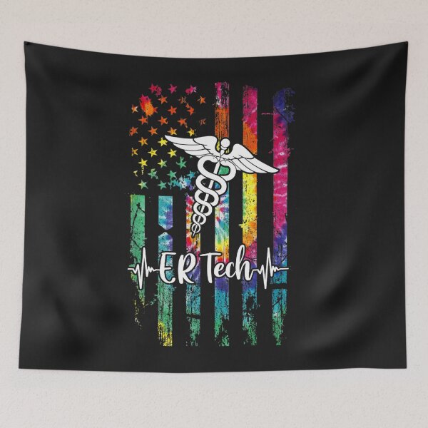 Item preview, American Flag Nurse Tie Dye ER Tech Nurse Day designed and sold by wriunimso.