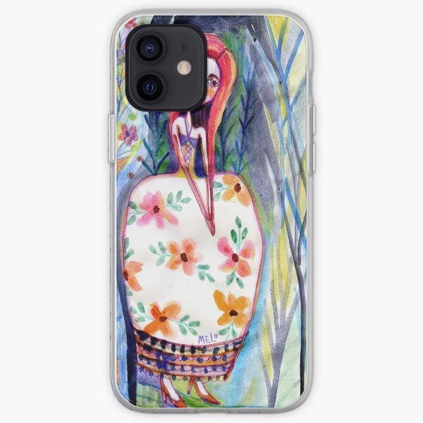 Woman in the Woods, Meloearth Art, Painting Redhead, Floral Fashion Dress, Orange Long Hair Girl Cute, Fairy, Floral iPhone Soft Case