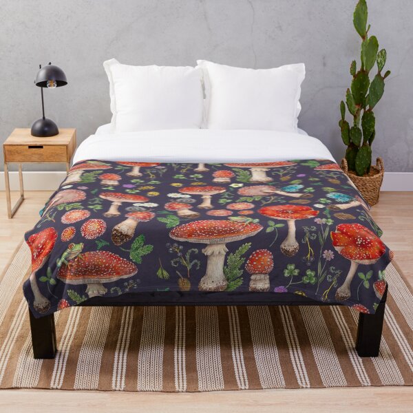 Item preview, Red Mushroom Forest - dark bg designed and sold by janeferwong.