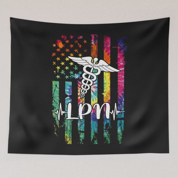 Item preview, American Flag Nursing Tie Dye LPN Nurse Day designed and sold by wriunimso.
