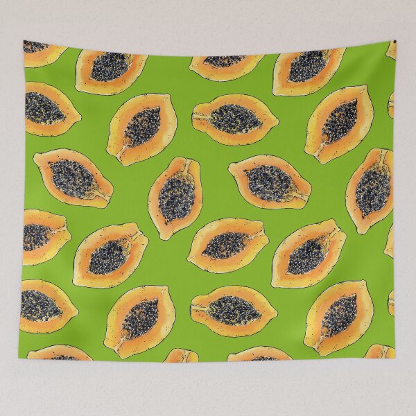 Item preview, Papaya slices on green designed and sold by Katerina Mitkova Kirilova.