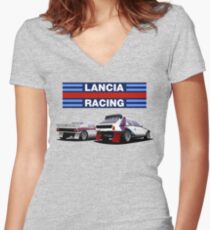Lancia Rally - Group B Women's Fitted V-Neck T-Shirt