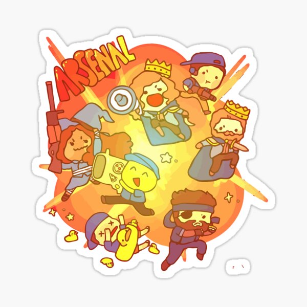 Arsenal Roblox Stickers Redbubble - roblox arsenal fan art the boi