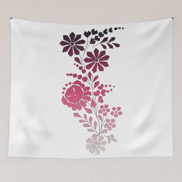 Aperçu de l'œuvre Motif de fleurs dégradé hongrois angulaire-rouge créée et vendue par Chino20.