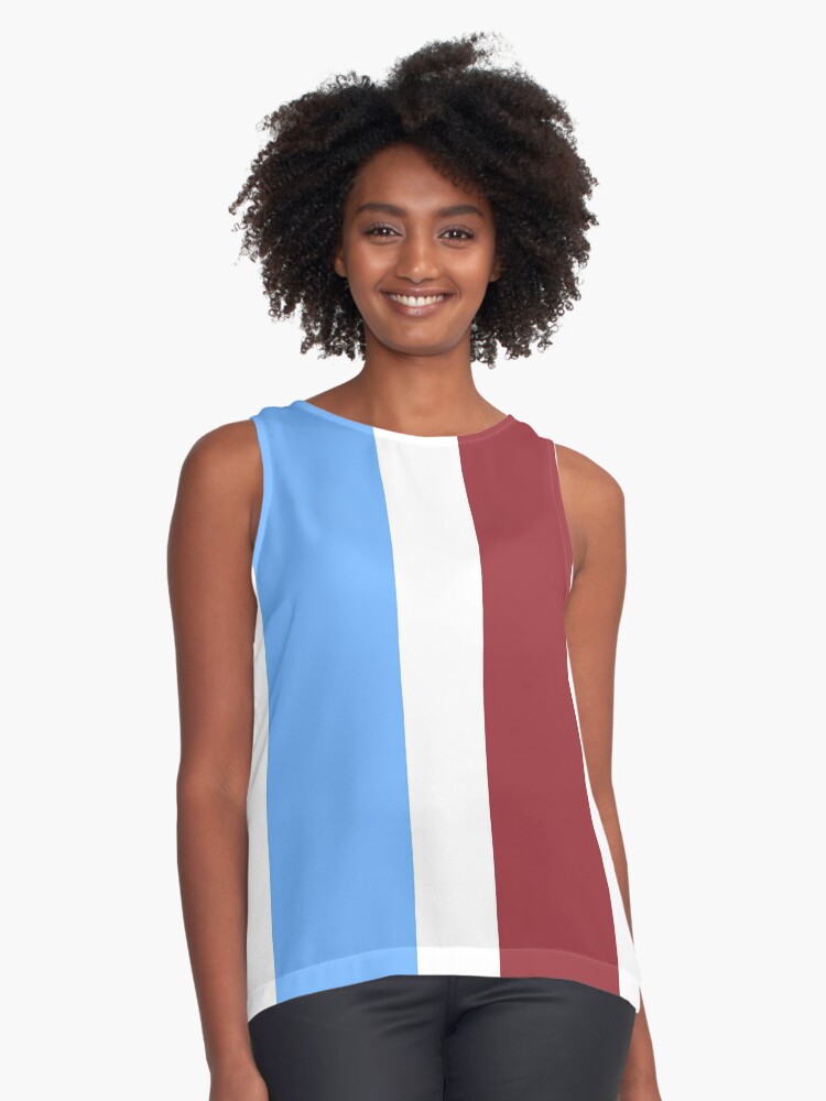 Crystal Palace Retro 1972 White Blue & Claret Striped | Sleeveless Top