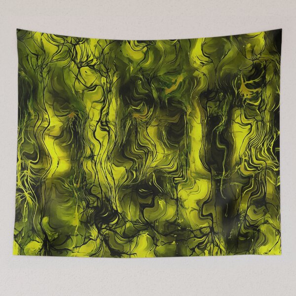 Item preview, Nervous Energy Grungy Abstract Art In Black and Yellow designed and sold by taiche.