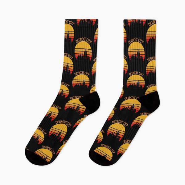 Item preview, Detroit City Skyscraper Skylines Vintage Sunset Retro Silhouette designed and sold by Moonfrogfashion.
