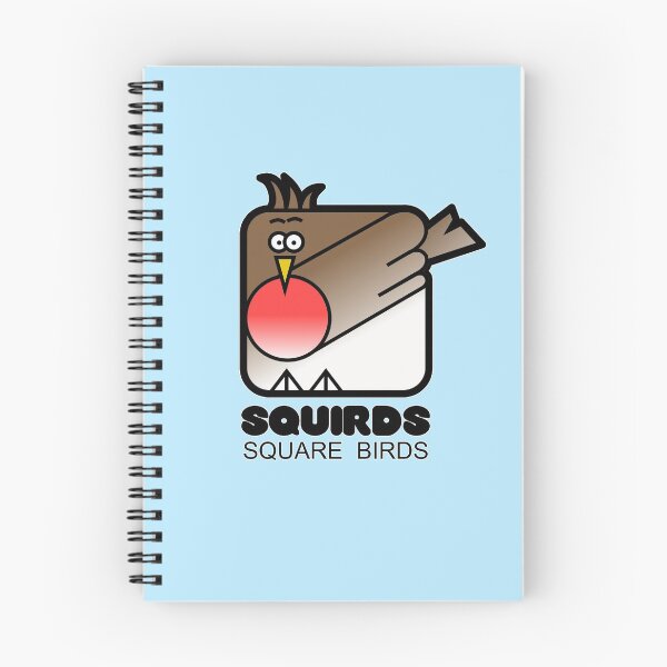 Item preview, Retro Minimalist Square Bird Red Robin Squirds Blue designed and sold by Quooki.