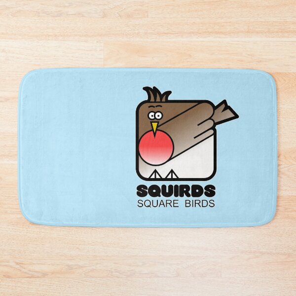 Item preview, Retro Minimalist Square Bird Red Robin Squirds Blue designed and sold by Quooki.