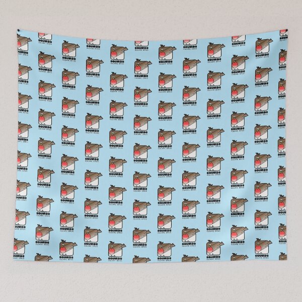 Item preview, Retro Minimalist Square Bird Red Robin Squirds Blue designed and sold by Quooki.