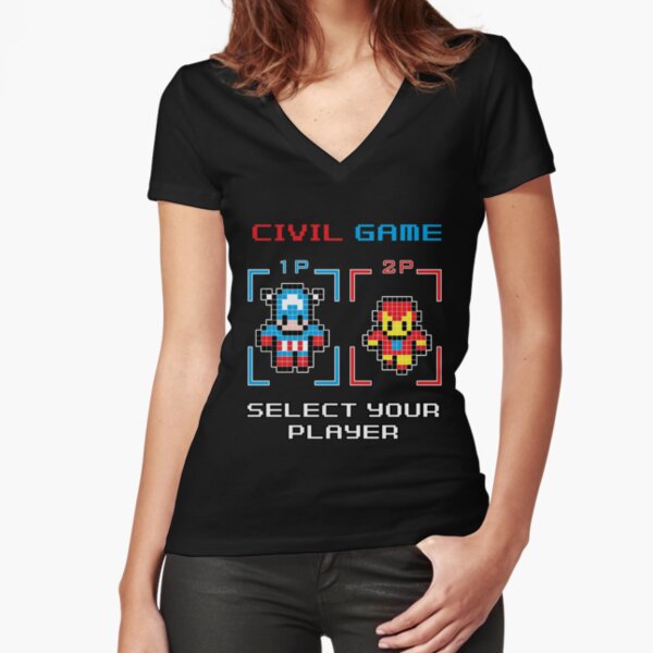civil game Fitted V-Neck T-Shirt