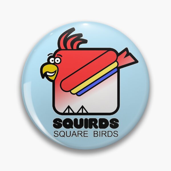 Item preview, Square Bird Parrot Retro Minimalist Squirds Blue designed and sold by Quooki.