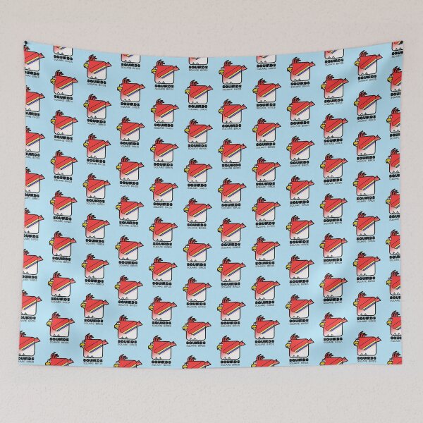 Item preview, Square Bird Parrot Retro Minimalist Squirds Blue designed and sold by Quooki.