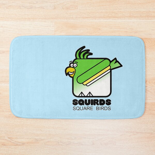 Item preview, Square Bird Parakeet Retro Minimalist Squirds Blue designed and sold by Quooki.