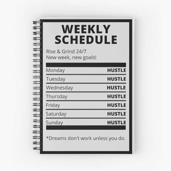 Item preview, Weekly Schedule Hustle Entrepreneur & Business Motivation designed and sold by DailyDrive.